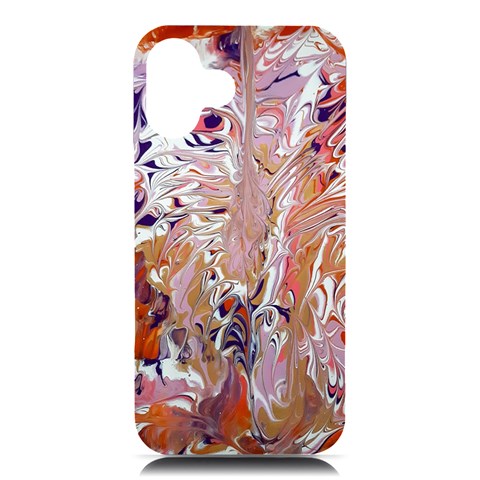 Pour Flames iPhone 16 Plus Black UV Print PC Hardshell Case from ArtsNow.com Front