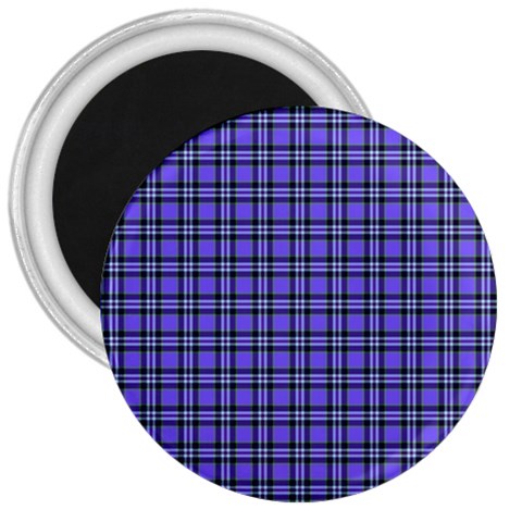 Blue Tartan Plaid 1 3  Magnets from ArtsNow.com Front