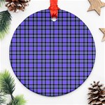 Blue Tartan Plaid 1 Ornament (Round)