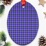 Blue Tartan Plaid 1 Ornament (Oval)