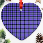 Blue Tartan Plaid 1 Ornament (Heart)