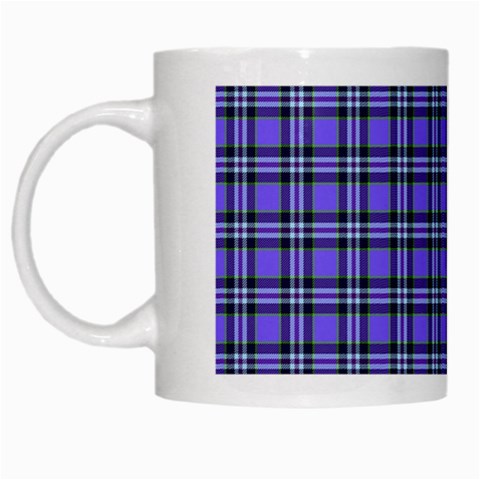 Blue Tartan Plaid 1 White Mug from ArtsNow.com Left