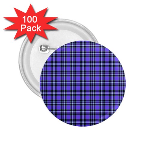 Blue Tartan Plaid 1 2.25  Buttons (100 pack)  from ArtsNow.com Front