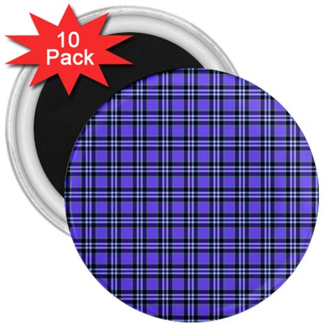 Blue Tartan Plaid 1 3  Magnets (10 pack)  from ArtsNow.com Front