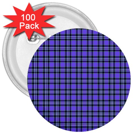 Blue Tartan Plaid 1 3  Buttons (100 pack)  from ArtsNow.com Front