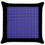 Blue Tartan Plaid 1 Throw Pillow Case (Black)