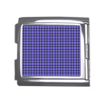 Blue Tartan Plaid 1 Mega Link Italian Charm (18mm)