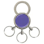 Blue Tartan Plaid 1 3-Ring Key Chain