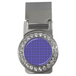 Blue Tartan Plaid 1 Money Clips (CZ) 