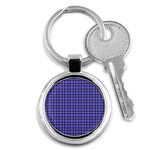 Blue Tartan Plaid 1 Key Chain (Round)