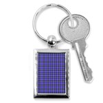 Blue Tartan Plaid 1 Key Chain (Rectangle)