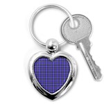 Blue Tartan Plaid 1 Key Chain (Heart)