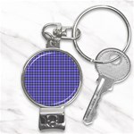 Blue Tartan Plaid 1 Nail Clippers Key Chain