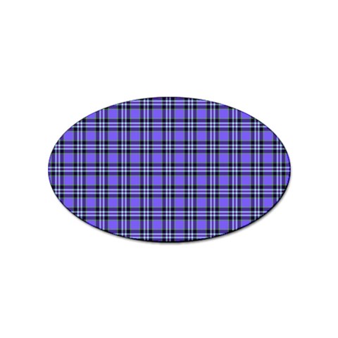 Blue Tartan Plaid 1 Sticker (Oval) from ArtsNow.com Front