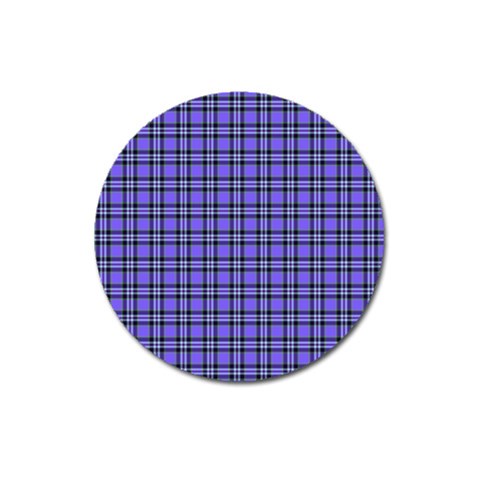 Blue Tartan Plaid 1 Magnet 3  (Round) from ArtsNow.com Front