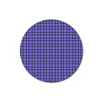 Blue Tartan Plaid 1 Magnet 3  (Round)