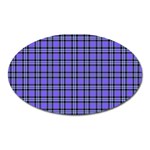 Blue Tartan Plaid 1 Oval Magnet