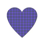 Blue Tartan Plaid 1 Heart Magnet