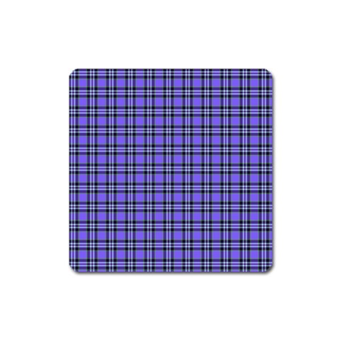 Blue Tartan Plaid 1 Square Magnet from ArtsNow.com Front