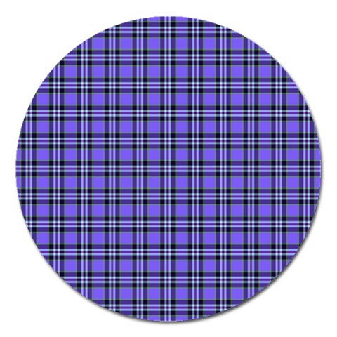 Blue Tartan Plaid 1 Magnet 5  (Round) from ArtsNow.com Front