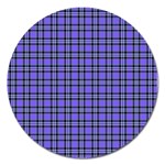 Blue Tartan Plaid 1 Magnet 5  (Round)