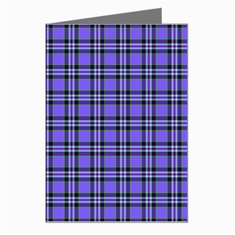 Blue Tartan Plaid 1 Greeting Card from ArtsNow.com Left