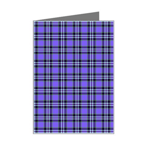 Blue Tartan Plaid 1 Mini Greeting Card from ArtsNow.com Left