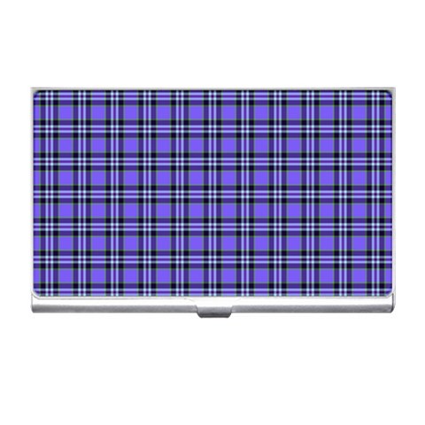 Blue Tartan Plaid 1 Business Card Holder from ArtsNow.com Front