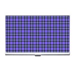 Blue Tartan Plaid 1 Business Card Holder