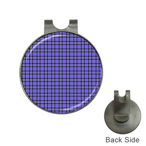 Blue Tartan Plaid 1 Hat Clips with Golf Markers from ArtsNow.com Front