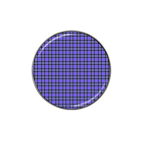 Blue Tartan Plaid 1 Hat Clip Ball Marker from ArtsNow.com Front