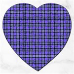 Blue Tartan Plaid 1 Jigsaw Puzzle (Heart)