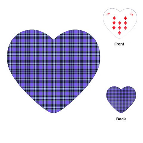 Blue Tartan Plaid 1 Playing Cards Single Design (Heart) from ArtsNow.com Front