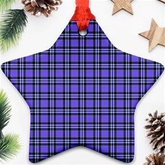 Blue Tartan Plaid 1 Star Ornament (Two Sides) from ArtsNow.com Front