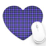 Blue Tartan Plaid 1 Heart Mousepad