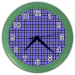 Blue Tartan Plaid 1 Color Wall Clock