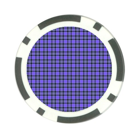 Blue Tartan Plaid 1 Poker Chip Card Guard from ArtsNow.com Front