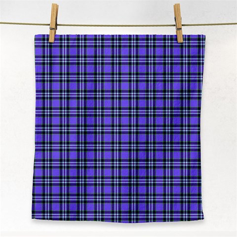 Blue Tartan Plaid 1 Face Towel from ArtsNow.com Front