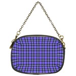 Blue Tartan Plaid 1 Chain Purse (Two Sides)