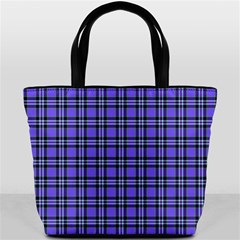 Blue Tartan Plaid 1 Bucket Bag from ArtsNow.com Front