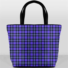 Blue Tartan Plaid 1 Bucket Bag from ArtsNow.com Back