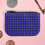 Blue Tartan Plaid 1 Mini Coin Purse