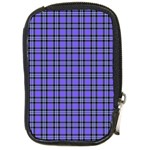 Blue Tartan Plaid 1 Compact Camera Leather Case