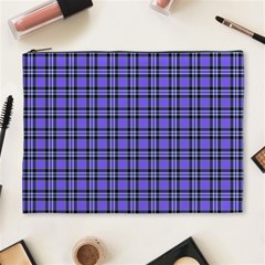 Blue Tartan Plaid 1 Cosmetic Bag (XL) from ArtsNow.com Front