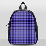 Blue Tartan Plaid 1 School Bag (Small)