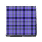 Blue Tartan Plaid 1 Memory Card Reader (Square 5 Slot)