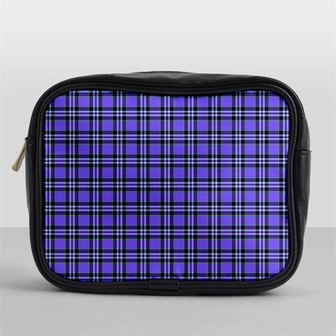 Blue Tartan Plaid 1 Mini Toiletries Bag (One Side) from ArtsNow.com Front