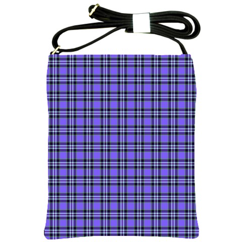 Blue Tartan Plaid 1 Shoulder Sling Bag from ArtsNow.com Front