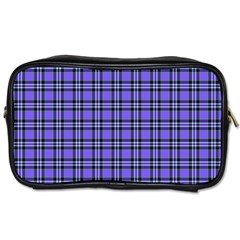 Blue Tartan Plaid 1 Toiletries Bag (Two Sides) from ArtsNow.com Front