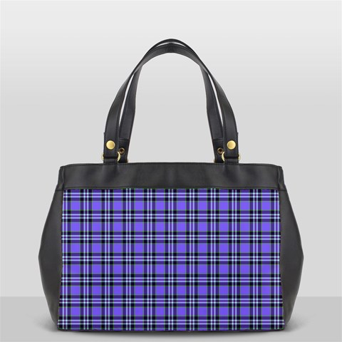 Blue Tartan Plaid 1 Oversize Office Handbag from ArtsNow.com Front